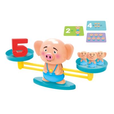 China High quality piggy balance learning toys math game montessori toys preschool kids educational toys 34*9.5*17cm for sale