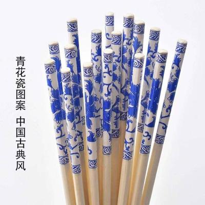 China Best Selling Bamboo Disposable Chopsticks Household Disposable Individually Printed Packed To Take Out Green Chopsticks for sale