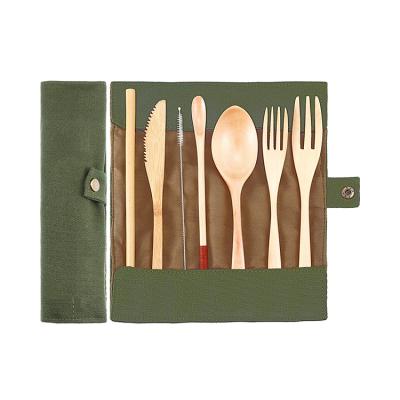 China Newest Design Sustainable Bamboo Fiber Tableware Dish Travel Set Tableware Bamboo Fork Spoon Chopsticks Fit Portable Travel Bag for sale