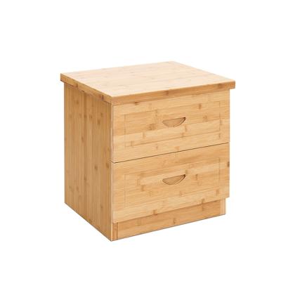 China Simple and elegant 2 row storage cabinet modern bedroom bedside table convertible bamboo drawers for sale