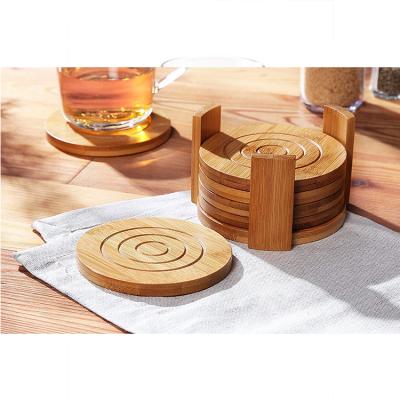 China Sustainable high quality bamboo coasters with round hoops for sale