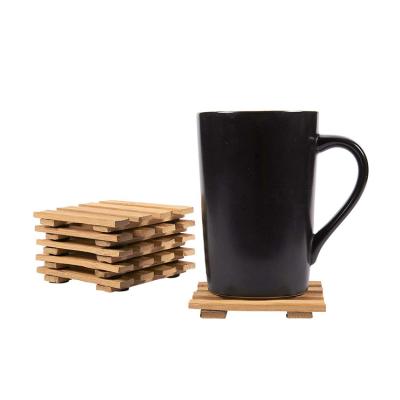 China Viable Made in China Bulk Bamboo Square Coaster Set for sale