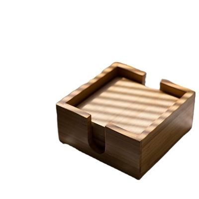 China Sustainable Customized High Quality Square Bamboo Coasters Natural Bamboo And 100% Natural Wood Coasters for sale