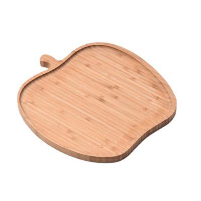 China Sustainability Tray Bamboo Creative Apple Shaped Restaurant Features Tea Tray Home Personalized Snack Tray for sale