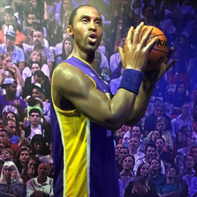 China Museum display; art & Collection ; Life Size Vivid Famous Kobe Bryant Silicone Wax Figure Exhibition Sports Wax Statues For Display for sale