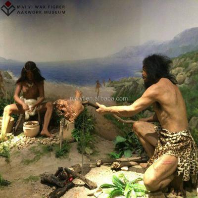 China China High-simulated Ancient Primitive Man Wax Figure for sale