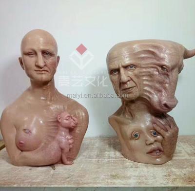 China Europe the artificial statue half bust sculpture customized abstract silicone main figure sculpture special creation for collection for sale