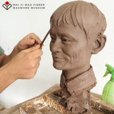 China High Quality Realistic China Clay Draft Sculpture Of Famous Male for sale