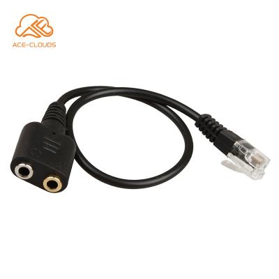 China COMPUTER PC Headset Dual 3.5mm to Phone to RJ9 Adapter Cable for PC Headset to Avaya 1600 9600 SNOM Yealink Phones en venta