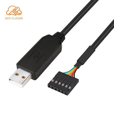 China Oxygen Free Copper 3.3V 5V RS232 PL2303 CP2102 FTDI USB to Serial Uart TTL Dupont 6P Download Cable Te koop