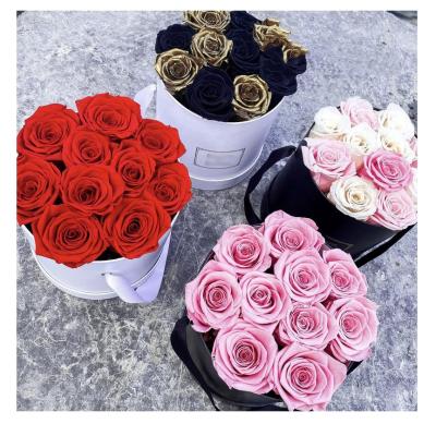 China Durable High Quality Preserved Rose Box In Dome Shape Eternal Rose Gift Box Round Flower Rose Box for sale