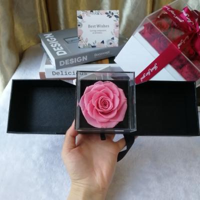 China Durable Custom Flower Gift Box Preserved Durable Flower Roses Boxes Preserved Roses Jewelry Gift Box for sale