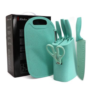 China Colorful Minimalist Amazon 6 Pcs Stainless Steel Knife Set With Color Box for sale