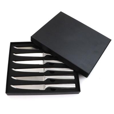 China Minimalist Amazon 6 Pcs Stainless Steel Steak Knife Set With Gift Box for sale