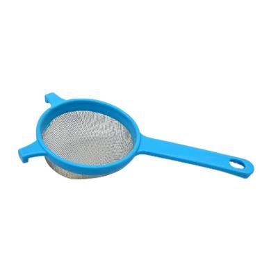 China Hot Sale KF510067 Small Kitchen Sustainable Nylon Mesh Flour Sieve Plastic Handle for sale