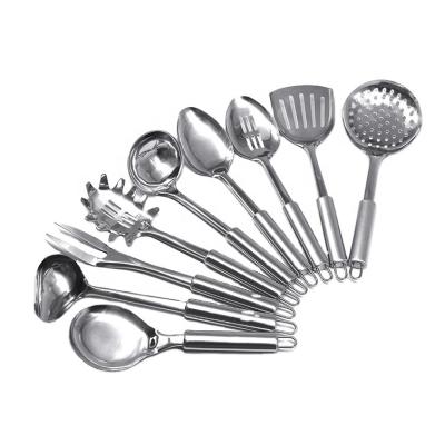 China Wholesale Sustainable KingForce 9 Pcs Stainless Steel Tools Cooking Utensils Set Cookware Sets for sale