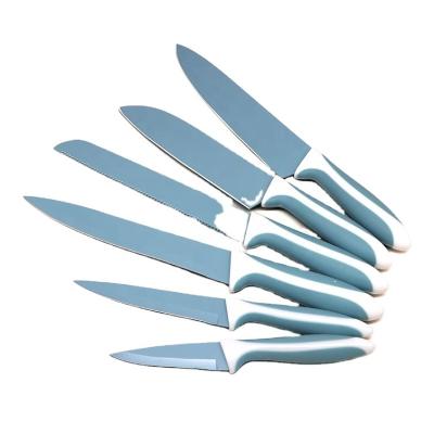 China Wholesale Sustainable Kingforce 6 Pcs Color Coated Kitchen Knife Set With Nonstick Coated for sale