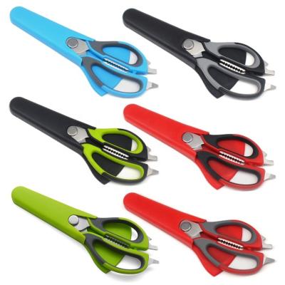 China Universal Kitchen Scissors Cover/2CR13+PP+Rubber Magnetic Cutting Material, Separable Scissors with Magnetic Holder for Seafood, Scallop, Herb for sale