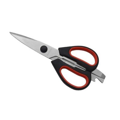 China Food Grade Stainless Steel Plastic Kitchen Scissors With Can Opener for sale