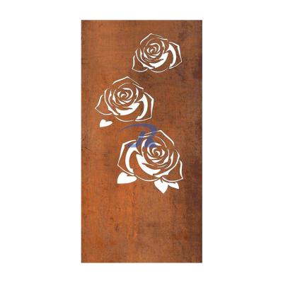 China Decorative Container Plate Garden Laser Cut Metal Steel Screen Panels Corten Steel Partition Plates Room Dividers for sale