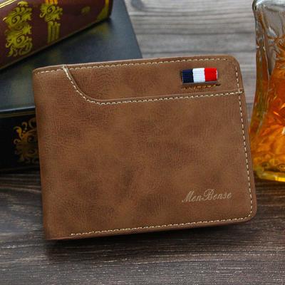 China 2022 New Men Card Holder Vintage Style Solid Short Gift PU Wallet Anti-theft Coin Bag For Men Fashion Business for sale