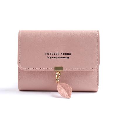 China Ladies 2022 Fashion Short Wallets PU Leather Latch Wallet Trend Coin Purse Small Small Card Bag For Women for sale