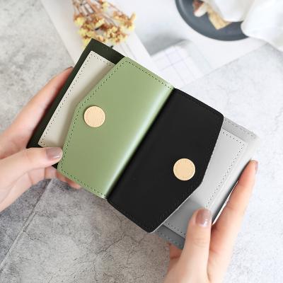 China Small Wallet Female Cute Student Womennew s Credit Card Shorts Simple Wallets Ladies Card Holder Ladies Coin Purse Money Bag for sale