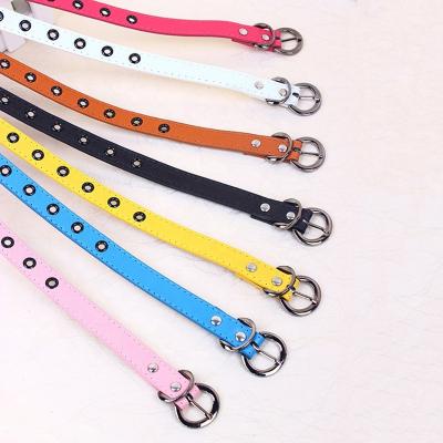 China Kid PU Leather Casual Candy Color Belts Boys Girls Classic Belt Fashion Alloy Buckle Leisure Waist Strap Belt for sale