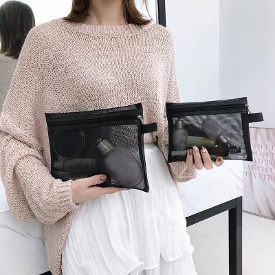 China PVC Nylon Transparent Cosmetic Bags for Women Tote Zipper Makeup Bag Toiletries Storage Bag Girl Outdoors Travel Make Up Organizer for sale