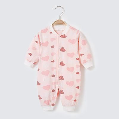 China Eco-Friendly 100% Organic Cotton 100% Cotton Long Sleeve Summer Baby Romper Knitted Baby Rompers Jumpsuit With Casual Snaps OEM for sale