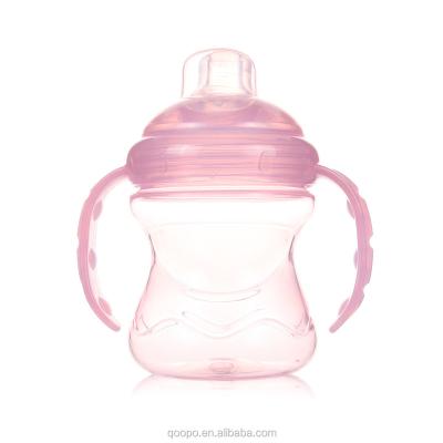 China BPA Free PP Plastic Suction Spout Baby Sippy Water Cup With Handles Lid for sale