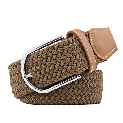 China Fashion.Casual fashion classic type colorful woven by imported rubber elastic thread elastic with pin buckle women belts for sale