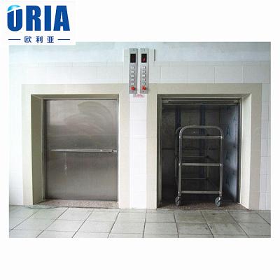 China 100KG-300KG Food Service Lift Oria-F014 Stainless Steel AC Lift Drive 0.35m/s for sale