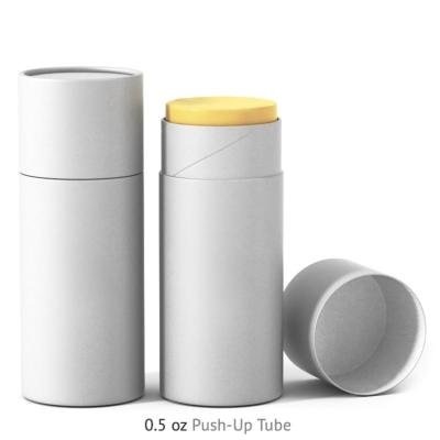 China Lifting Craft Paper Tube Recyclable Biodegradable Cosmetic Packaging Box For Deodorant for sale