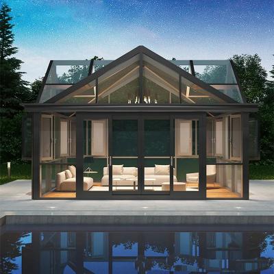 China 4 Season Designs Modern Sunrooms Double Tempered Glass Aluminum Alloy Waterproof / Soundrpoof / Heat Proof Solarium for sale