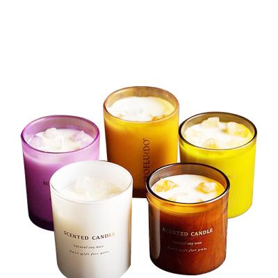 China Wedding Birthday Party Gift Christmas Candles Aromatherapy Luxury Scent Scented Jar Candles Healing Soy Crystal Candle for sale