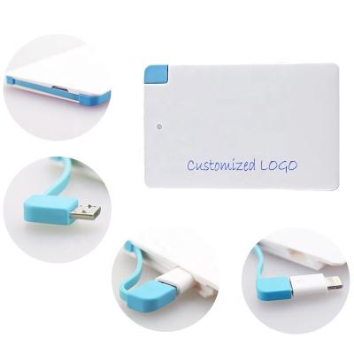 China Promotion 2600mAh Small Size Portable Slim Card Shape Power Bank With Adapter for sale