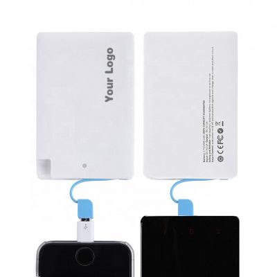 China Promotion 5000mAh Card Shape Small Size Portable Slim Power Bank With Adapter for sale