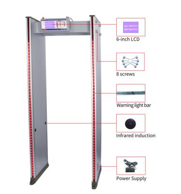 China Security MCD-600 Waterproof Surveillance LCD Display Digital Walk Through Metal Detector with 18 Detection Zone for sale