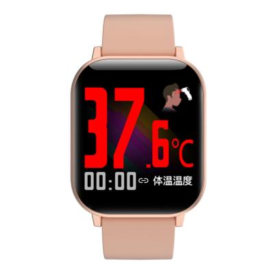 China 2021 New Touch Screen T68 Body Temperature Blood Oxygen Fashion Wristwatches IP67 Waterproof Smart Watch Smartwatch for sale