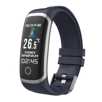 China 2021 Touch Screen Smartwatch Temperature Heart Rate Blood Pressure Smart Band Strap Fit Watch for sale