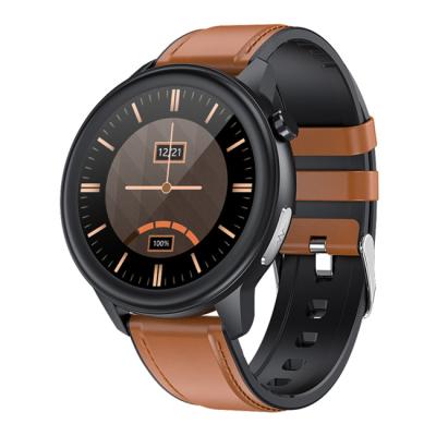 China High-end Waterproof Leather Smart Watch Wristband E80 IP68 Body Temperature Touch Screen SPO2 PPG ECG Digital Watch for sale