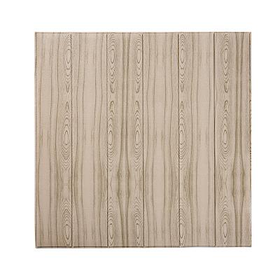 China Big price 3d self adhesive wood grain wallpaper self adhesive foam wood wallpaper with high quality for sale