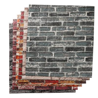 China Cheap 3D Pe Foam Wall Sticker Mid Century Modern Self Adhesive Wallpaper Durable Brick Foam Wall Sticker for sale