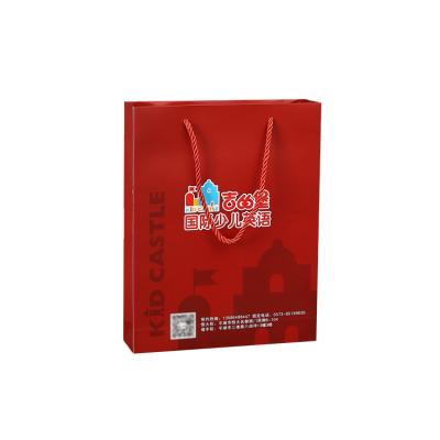 China Factory Recyclable Wholesale Customizable Logo Red Paper Tote Bag for sale