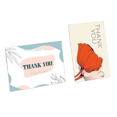 China Gift Holiday Card Birthday Gift Card Manufacturers Customized Flower Patterns Thank You Letters and Hand Gift Color Cards for sale