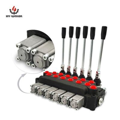 China Adopts parallel or oil circuit Hy-waloil manufacturer Price 6 coil DCV40 hydraulic remote bank forklift hydraulic control valve for sale