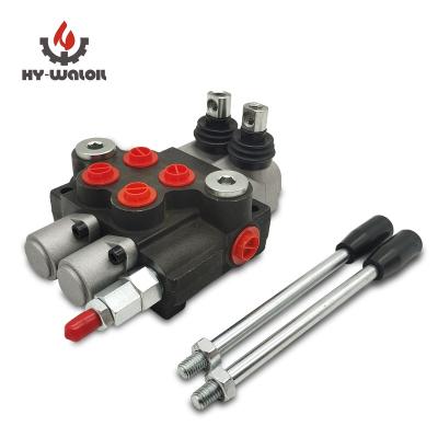 China Adopts Parallel Or Oil Circuit Hy-Waloil P40 Series 2 Hydraulic Multiple Directional Joystick Wholesale Control Valve For Tractor for sale