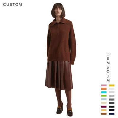 China Custom Anti-wrinkle 2022 Autumn Winter Oversized Women sweaters plus size high end knit wool cashmere sweater for women sweaters knitted for sale