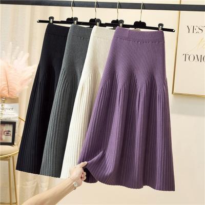 China Anti-static custom-made autumn and winter use pleated skirt new winter season women's half-length knitted skirt line one for sale